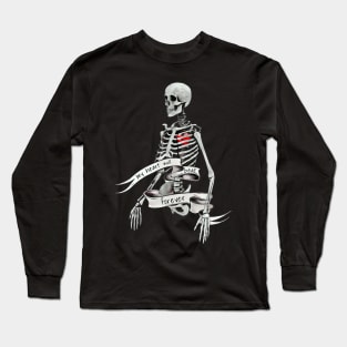 Human Anatomy, ribcage, rib cage, red heart beat for ever Long Sleeve T-Shirt